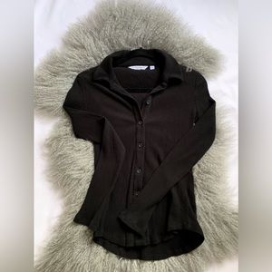 CALVI KLEIN CUTOUT RIBBED CARDIGAN SIZE L